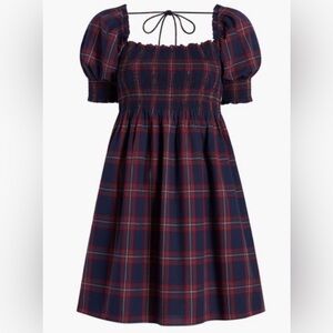Hill House Navy and Red Plaid Mini Dress